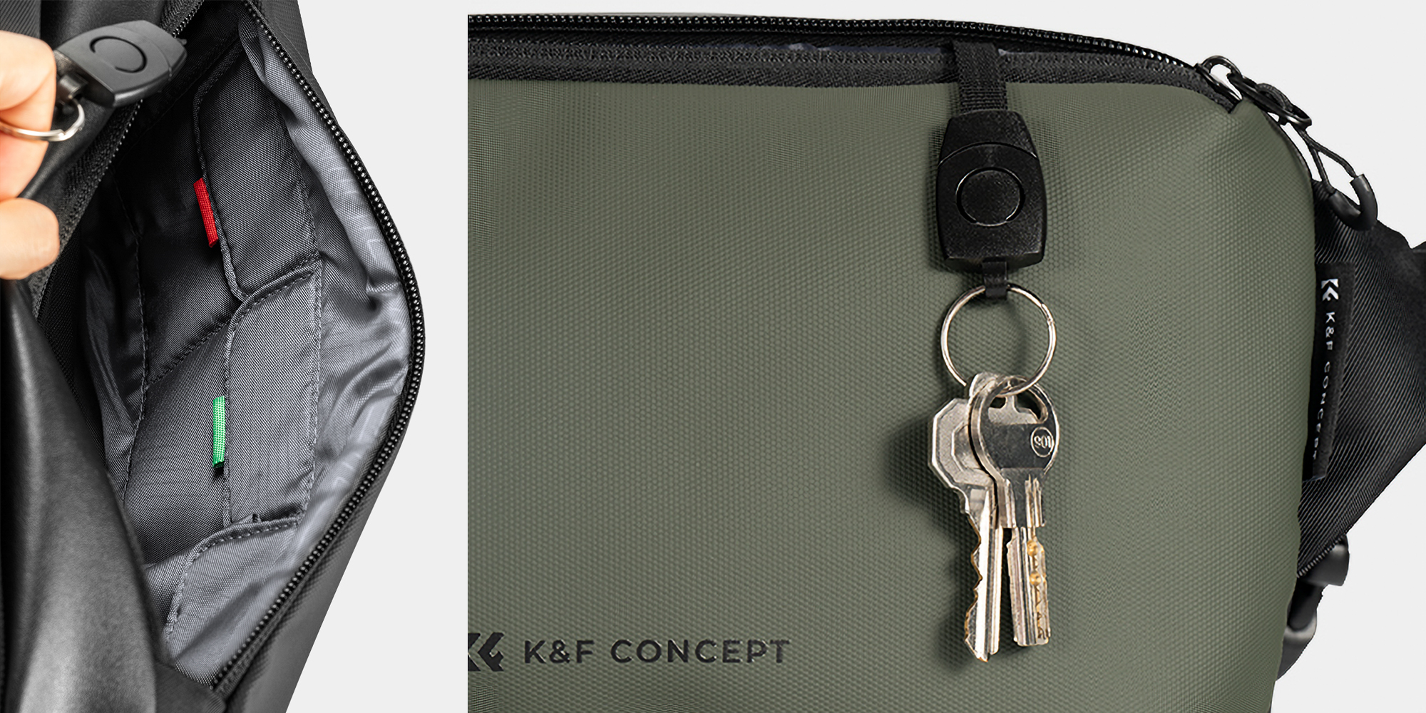 Torba fotograficzna K&F Concept Alpha Sling Bag 10 l - ciemnozielona - Wygodny dostęp